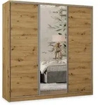 Masseno Schwebet&uuml;renschrank, Eiche Artisan, Silber, Holzwerkstoff, 9 F&auml;cher, 4
