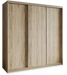 Masseno Schwebet&uuml;renschrank, Sonoma Eiche, Nickel, Holzwerkstoff, 9 F&auml;cher, 4