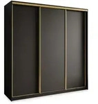 Masseno Schwebet&uuml;renschrank, Schwarz, Holzwerkstoff, 9 F&auml;cher, 4 Schubladen,