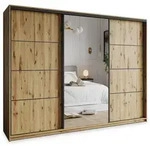 Masseno Schwebet&uuml;renschrank, Eiche Artisan, Schwarz, Holzwerkstoff, 9 F&auml;cher,...