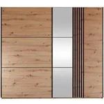 Mirjan24 Schiebet&uuml;renschrank, Eiche Artisan, Schwarz, Holzwerkstoff, 2...