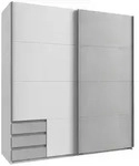Boxxx Schwebet&uuml;renschrank, Wei&szlig;, Hellgrau, Holzwerkstoff, Betonoptik, 5 F&auml;cher, 3