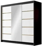 Mirjan24 Schiebet&uuml;renschrank, Gold, Holzwerkstoff, Rechteckig, 200x215x58 cm,