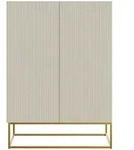 Selsey Highboard, Greige, Metall, eckig, 90x125x38 cm, Wohnzimmer, Kommoden &
