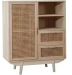 Livetastic Sideboard, Natur, Holz, Paulownia,Paulownia, Rattan, furniert, 2