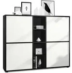 Vladon Highboard, Wei&szlig;, Holzwerkstoff, 130.5x105.5x35.5 cm, Wohnzimmer,...