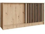 Beautysofa Kommode, Eiche Artisan, Schwarz, Holzwerkstoff, 161x85x43.5 cm,
