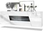 Vladon Sideboard, Schwarz Hochglanz, Holzwerkstoff, 178x57.5x38.5 cm, Wohnzimmer,