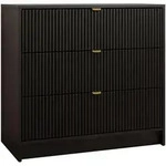 Mirjan24 Kommode, Schwarz, Holzwerkstoff, 3 Schubladen, Rechteckig, 80x75x40 cm,