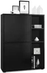 Vladon Highboard, Schwarz, Holzwerkstoff, 79x105.5x35.5 cm, Wohnzimmer,...