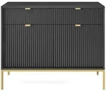 Selsey Sideboard, Schwarz, Metall, 2 Schubladen, 104x83x39 cm, Wohnzimmer, Kommoden &