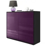 Vladon Kommode, Brombeere, Holzwerkstoff, 79x74x36 cm, Wohnzimmer, Kommoden &