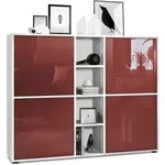 Vladon Highboard, Bordeaux, Holzwerkstoff, 130.5x105.5x35.5 cm, Wohnzimmer, Kommoden