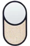 Beliani Wandspiegel, Natur, Beige, Schwarz, Naturmaterialien, Oval, 30x56x2 cm,