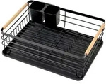 Chefgastro Geschirr-Abtropfgestell, Schwarz, Metall, 42x14x30 cm, Kochen,