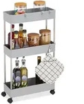 Relaxdays Nischenwagen, Grau, Metall, Kunststoff, 15.5x70x40.5 cm, Esszimmer,