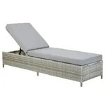 Beliani Gartenliege, Grau, Kunststoff, 65x79x201 cm, Gartenm&ouml;bel, Gartenliegen