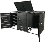 Proregal M&uuml;lltonnenbox, Anthrazit, Metall, 197x116.5x80 cm, Aufbewahrung &