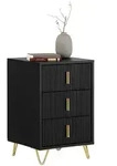 SoBuy Nachttisch, Schwarz, Holzwerkstoff, Metall, 40x63x40 cm, Schlafzimmer,