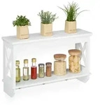 Relaxdays Wandregal, Wei&szlig;, Holzwerkstoff, Metall, 66x40x20 cm, Wohnzimmer, Regale,
