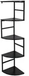 MCW Eckregal, Schwarz, Metall, 30x128x30 cm, Wohnzimmer, Regale, Eckregale