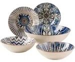 M&auml;ser Salatset Iberico Blue, Blau, Wei&szlig;, Keramik, 5-teilig, rund, 36.5x36.5x31.5