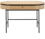 Vente-Unique Schreibtisch, Schwarz, Natur, Holz, 1 Schubladen, 120x76x60 cm,