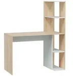 Dmora Schreibtisch, Wei&szlig;, Holzwerkstoff, 4 F&auml;cher, 110x136x52 cm,...