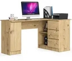 Akord Eckschreibtisch, Eiche Artisan, Holzwerkstoff, Nachbildung, Holz Optik, 4