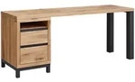 Massivmoebel24 Schreibtisch, Braun, Holz, Echtholz,Wildeiche, 2 Schubladen,