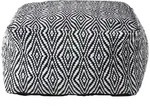 Homescapes Sitzpouf, Schwarz, Textil, Ethno, Quadratisch, 60x30x60 cm,...