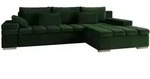 Mirjan24 Ecksofa, Waldgr&uuml;n, Textil, 6-Sitzer, Ottomane rechts, L-Form,L-Form,