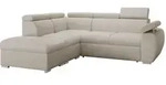Mirjan24 Ecksofa, Creme, Metall, 6-Sitzer, Ottomane links,L-Form, 260x230 cm,