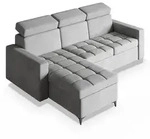 Masseno Ecksofa, Hellgrau, Metall, 3-Sitzer, L-Form,L-Form, 227x168 cm, Wohnzimmer,