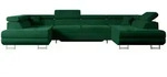 Altdecor Wohnlandschaft, Gr&uuml;n, Metall, 6-Sitzer, U-Form, 342x107x202 cm,...