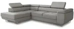 Sofnet Ecksofa, Grau, Textil, 5-Sitzer, Ottomane links,Rechteckig, 273x203 cm,