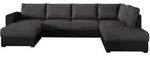 Mirjan24 Wohnlandschaft, Schwarz, Holz, 7-Sitzer, U-Form,Rechteckig, 305x85x188...