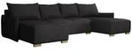 Mirjan24 Wohnlandschaft, Schwarz, Holz, 7-Sitzer, U-Form,Rechteckig, 328x87x155...