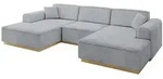 Altdecor Wohnlandschaft, Titan, Textil, 4-Sitzer, U-Form, 301x80x165 cm, Wohnzimmer,