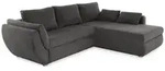 luma-home Ecksofa, Dunkelgrau, Kunststoff, 3-Sitzer, F&uuml;llung: Polyurethan (Pur),