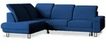 Masseno Ecksofa, Blau, Metall, 3-Sitzer, L-Form,L-Form, 253x190 cm, Wohnzimmer,...