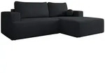 Mirjan24 Ecksofa, Schwarz, Kunststoff, 5-Sitzer, Ottomane rechts,L-Form,...