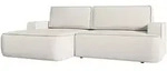 Mirjan24 Ecksofa, Hellbraun, Kunststoff, 4-Sitzer, Ottomane links,L-Form,...