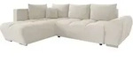 Mirjan24 Ecksofa, Creme, Kunststoff, 5-Sitzer, Ottomane links,L-Form, 290x183...