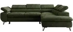 MKS Ecksofa, Dunkelgr&uuml;n, Metall, 3-Sitzer, L-Form, 273x208 cm, Oeko-Tex&reg;,