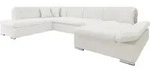Mirjan24 Ecksofa, Creme, Textil, 7-Sitzer, U-Form,Rechteckig, 345x76x205 cm,