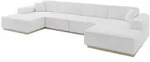 Altdecor Wohnlandschaft, Wei&szlig;, Textil, 6-Sitzer, 386x80x165 cm, Wohnzimmer, Sofas &