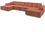 Altdecor Wohnlandschaft, Koralle, Textil, 6-Sitzer, 386x80x165 cm, Wohnzimmer, Sofas