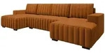 Mirjan24 Wohnlandschaft, Orange, Holz, 6-Sitzer, U-Form,Rechteckig, 310x85x140 cm,