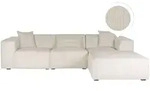 Beliani Ecksofa, Wei&szlig;, Textil, 3-Sitzer, L-Form, 294x170 cm, Wohnzimmer, Sofas...